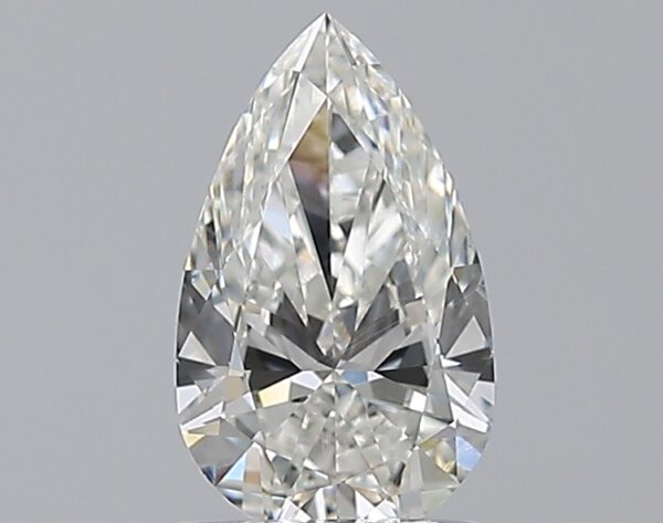 1 carat, H colour, SI1 clarity, Pear shape, Natural Diamond.