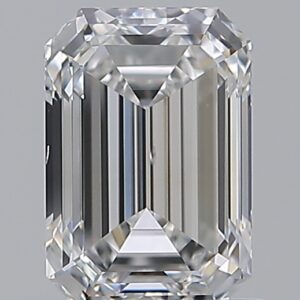 1 carat, E colour, VS2 clarity, Emerald shape, Natural Diamond.