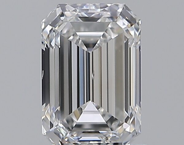 1 carat, E colour, VS2 clarity, Emerald shape, Natural Diamond.