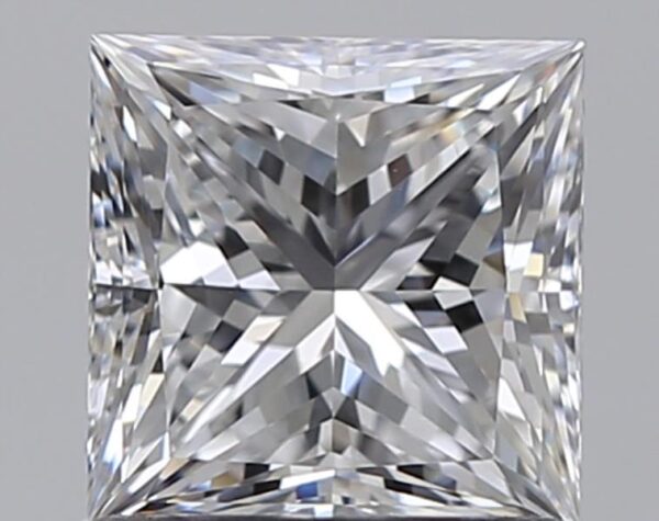 1 carat, D colour, VVS2 clarity, Princess shape, Natural Diamond.