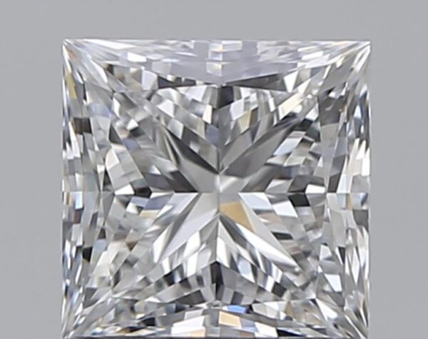 1 carat, E colour, VS1 clarity, Princess shape, Natural Diamond.