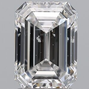 2.01 carat, D colour, SI2 clarity, Emerald shape, Natural Diamond.