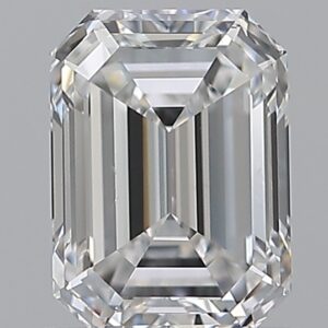 1 carat, E colour, VS2 clarity, Emerald shape, Natural Diamond.