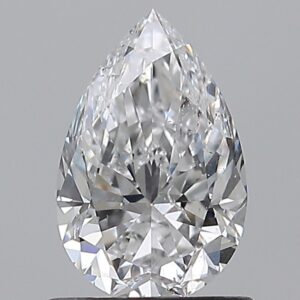 0.96 carat, D colour, SI2 clarity, Pear shape, Natural Diamond.