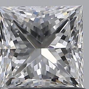 1 carat, F colour, VS2 clarity, Princess shape, Natural Diamond.