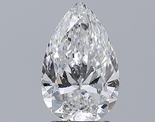 2.01 carat, E colour, SI2 clarity, Pear shape, Natural Diamond.