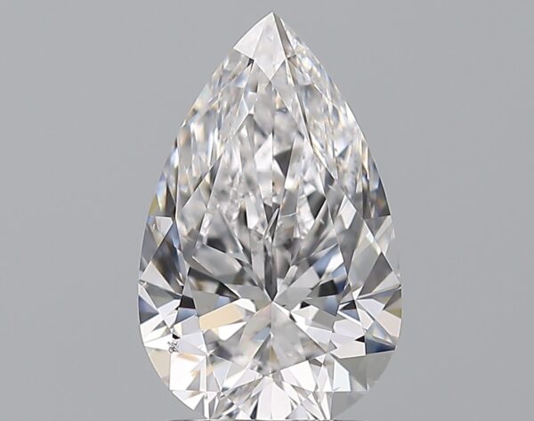 2 carat, D colour, SI2 clarity, Pear shape, Natural Diamond.