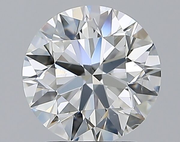 2.01 carat, H colour, SI1 clarity, Round shape, Natural Diamond.