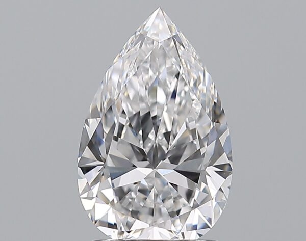1.51 carat, D colour, VVS2 clarity, Pear shape, Natural Diamond.