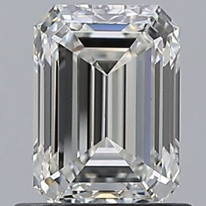 1 carat, H colour, VS2 clarity, Emerald shape, Natural Diamond.