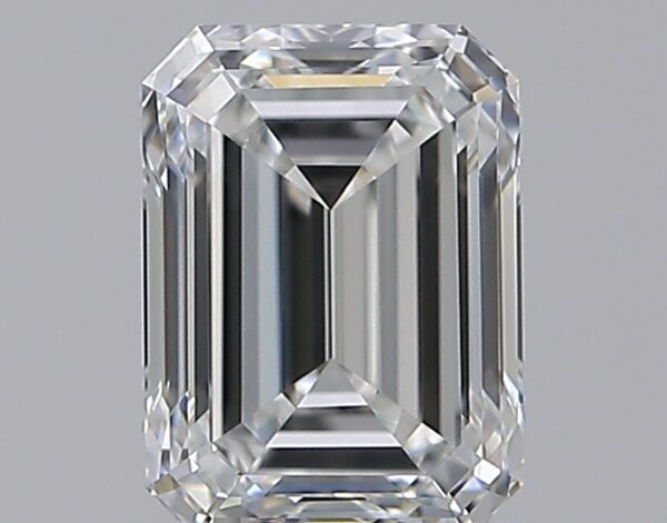 1 carat, E colour, VVS2 clarity, Emerald shape, Natural Diamond.
