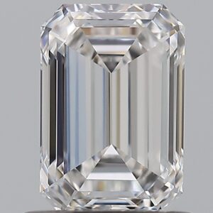 1 carat, D colour, VVS2 clarity, Emerald shape, Natural Diamond.