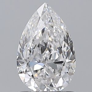 1 carat, D colour, SI1 clarity, Pear shape, Natural Diamond.