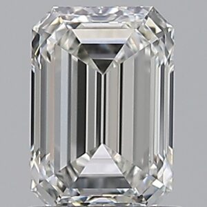 1 carat, H colour, VVS2 clarity, Emerald shape, Natural Diamond.