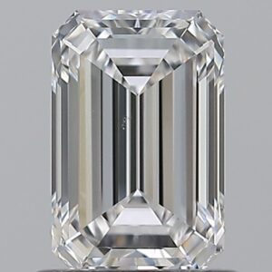 1 carat, E colour, VS2 clarity, Emerald shape, Natural Diamond.