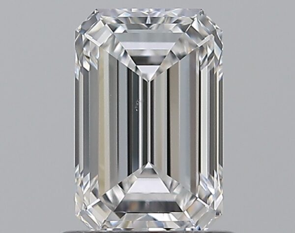 1 carat, E colour, VS2 clarity, Emerald shape, Natural Diamond.