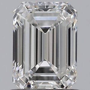 1 carat, E colour, VS2 clarity, Emerald shape, Natural Diamond.