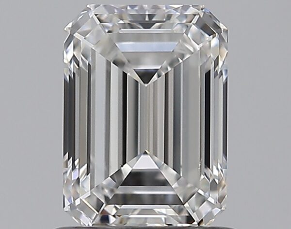 1 carat, E colour, VS2 clarity, Emerald shape, Natural Diamond.