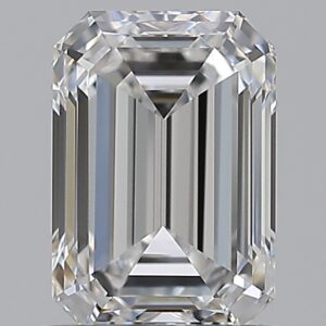 1 carat, E colour, VVS2 clarity, Emerald shape, Natural Diamond.