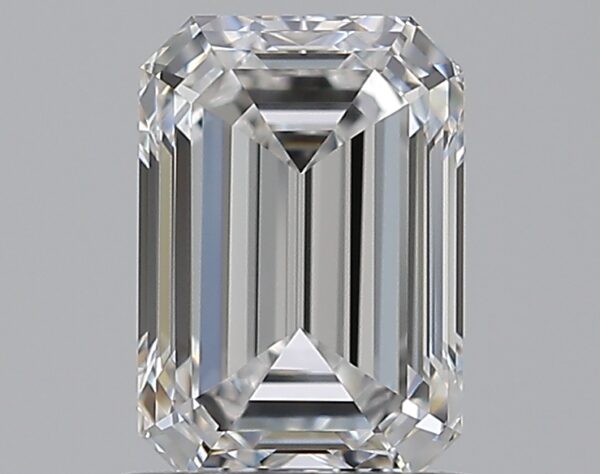 1 carat, E colour, VVS2 clarity, Emerald shape, Natural Diamond.