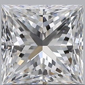 1 carat, E colour, VS2 clarity, Princess shape, Natural Diamond.