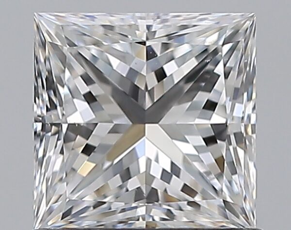 1 carat, E colour, VS2 clarity, Princess shape, Natural Diamond.