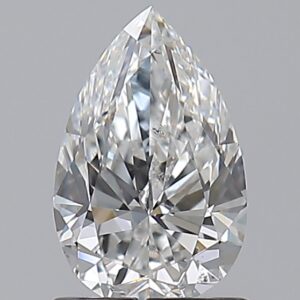 1 carat, E colour, SI1 clarity, Pear shape, Natural Diamond.