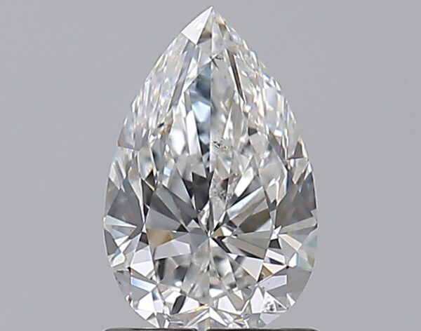 1 carat, E colour, SI1 clarity, Pear shape, Natural Diamond.