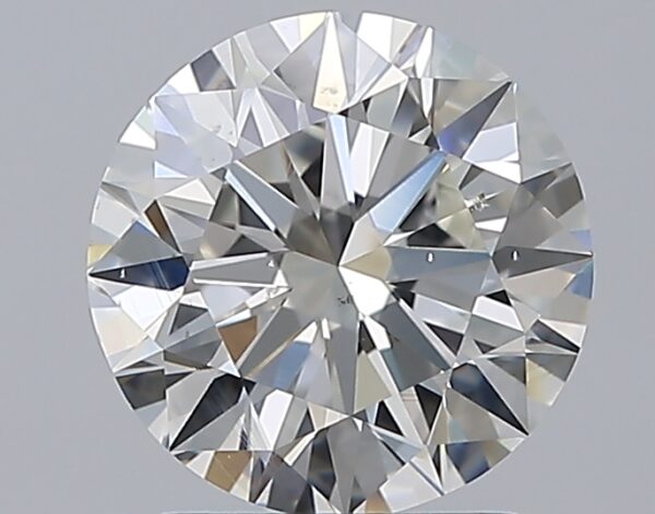 2.01 carat, H colour, SI1 clarity, Round shape, Natural Diamond.