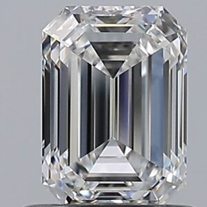 0.97 carat, E colour, VVS2 clarity, Emerald shape, Natural Diamond.