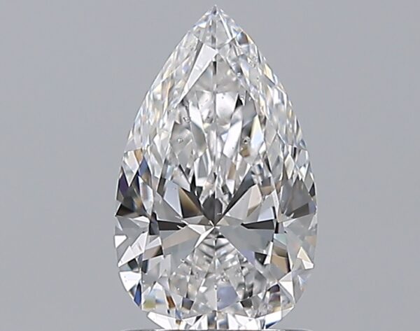 0.97 carat, D colour, SI2 clarity, Pear shape, Natural Diamond.