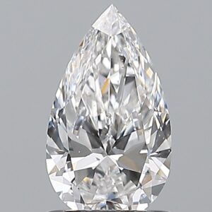 1 carat, D colour, SI1 clarity, Pear shape, Natural Diamond.