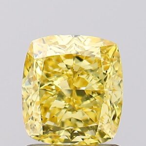 1.38 carat,  colour, VS1 clarity, Cushion shape, Lab Grown Diamond.