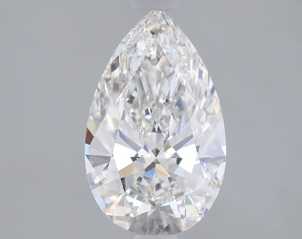 1.65 carat, F colour, VS2 clarity, Pear shape, Lab Grown Diamond.