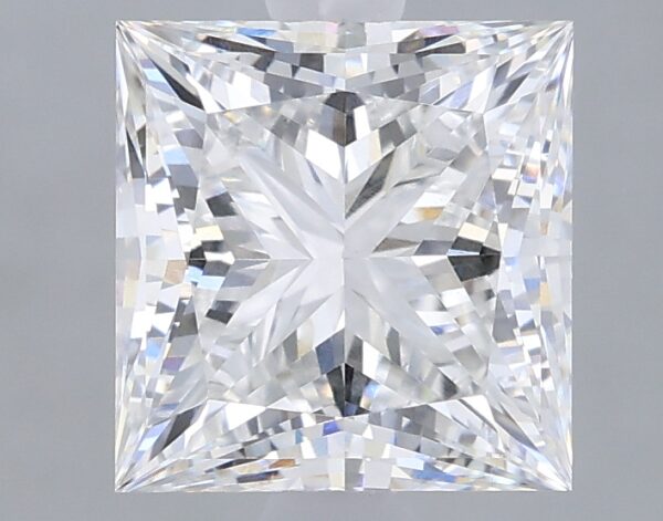 1.67 carat, F colour, VS1 clarity, Princess shape, Lab Grown Diamond.
