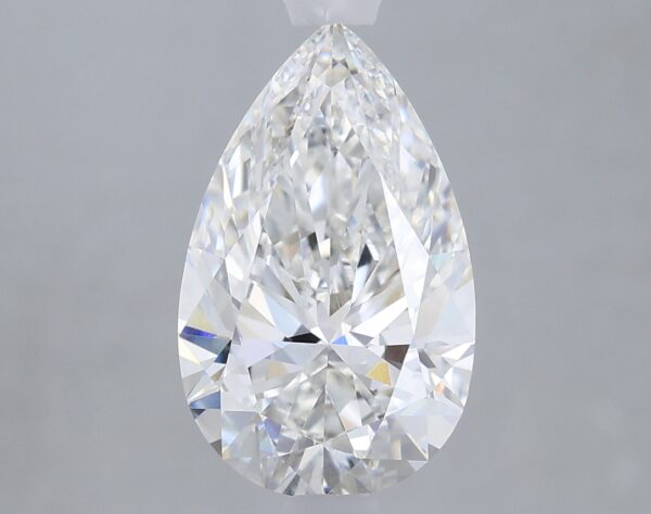 1.66 carat, F colour, VVS2 clarity, Pear shape, Lab Grown Diamond.