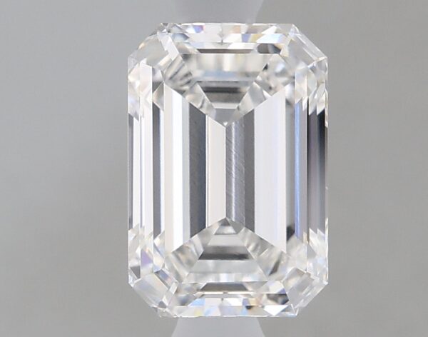 1.23 carat, E colour, IF clarity, Emerald shape, Lab Grown Diamond.