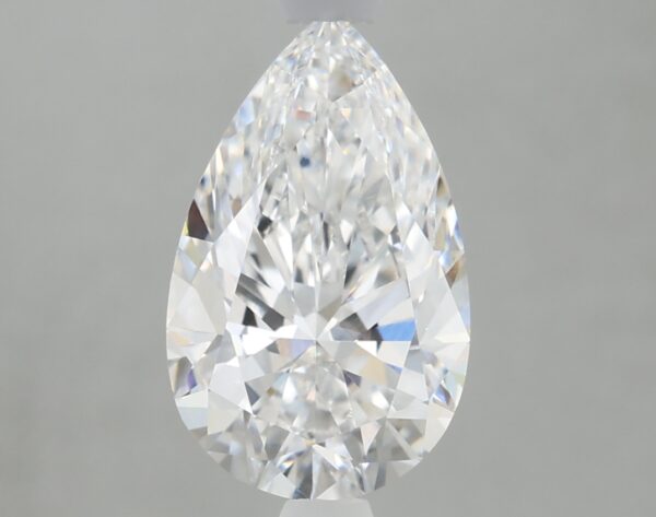 1.66 carat, E colour, VVS2 clarity, Pear shape, Lab Grown Diamond.