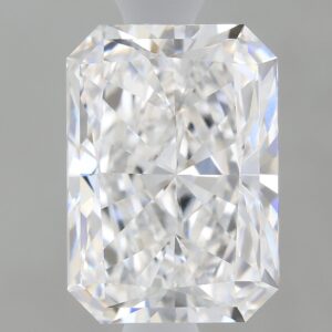 1.63 carat, D colour, VVS2 clarity, Radiant shape, Lab Grown Diamond.