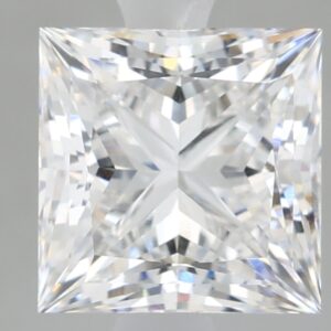 1.68 carat, D colour, VVS2 clarity, Princess shape, Lab Grown Diamond.