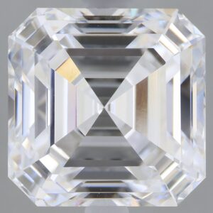 3.09 carat, D colour, VVS2 clarity, Asscher shape, Lab Grown Diamond.