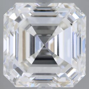 5.09 carat, F colour, VS1 clarity, Asscher shape, Lab Grown Diamond.