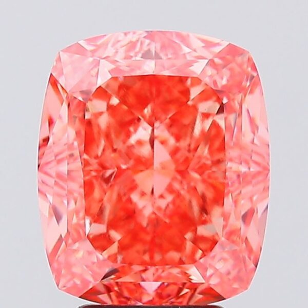 5.18 carat,  colour, VVS2 clarity, Cushion shape, Lab Grown Diamond.