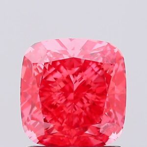 1.38 carat,  colour, VS1 clarity, Cushion shape, Lab Grown Diamond.