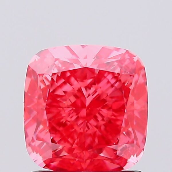 1.38 carat,  colour, VS1 clarity, Cushion shape, Lab Grown Diamond.