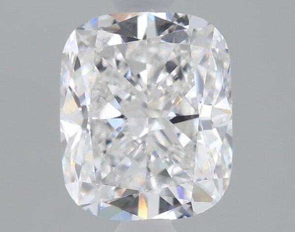 1.67 carat, F colour, VS1 clarity, Cushion shape, Lab Grown Diamond.