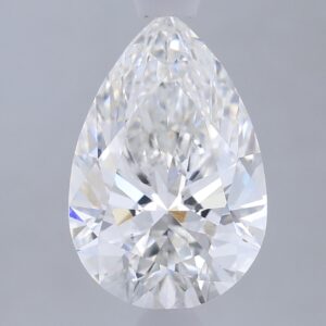 1.67 carat, F colour, VS1 clarity, Pear shape, Lab Grown Diamond.
