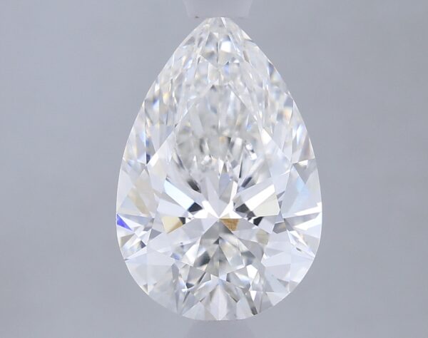 1.67 carat, F colour, VS1 clarity, Pear shape, Lab Grown Diamond.