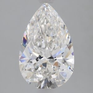 1.69 carat, F colour, VS1 clarity, Pear shape, Lab Grown Diamond.