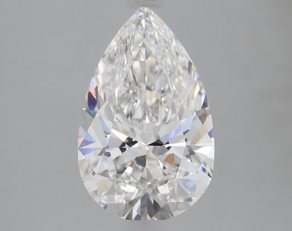 1.69 carat, F colour, VS1 clarity, Pear shape, Lab Grown Diamond.